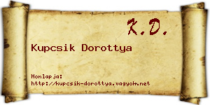 Kupcsik Dorottya névjegykártya